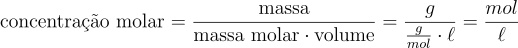 concentracao molar